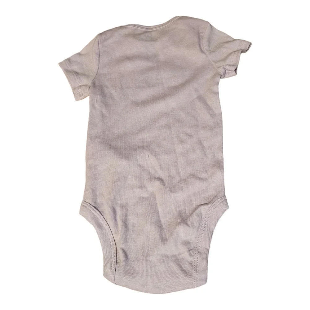 Carter's 0-3m Short Sleeve Purple Penguin Snap Closure Bodysuit